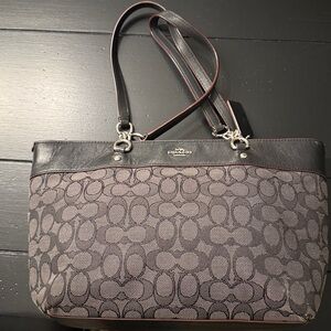 Coach Signature Monogram Shoulder Tote
